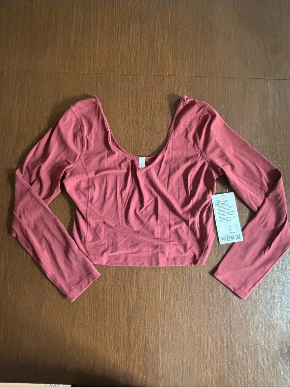 NWT Lululemon Align Long Sleeve Brier Rose Pink Top Size 12